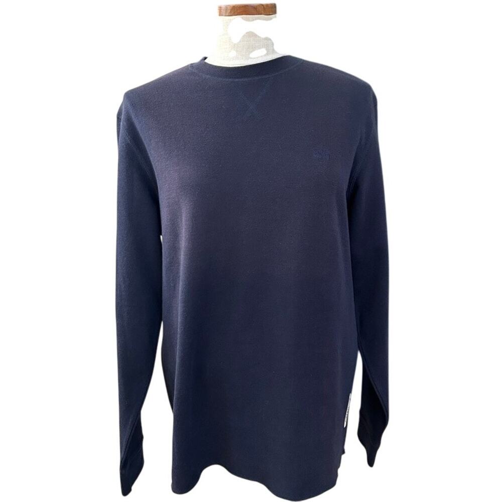 NWT Timberland Navy Blue Cotton Crewneck Sweatshirt Men S Embroidered Tree Logo